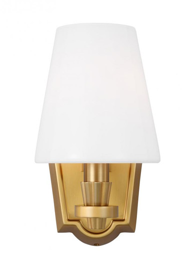 Paisley transitional dimmable indoor 1-light vanity bath fixture in a burnished brass finish with mi (7725|AV1001BBS)