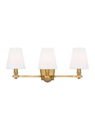 Paisley transitional dimmable indoor 3-light vanity bath fixture in a burnished brass finish with mi (7725|AV1003BBS)