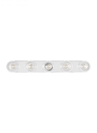 Monroe contemporary indoor dimmable 5-light vanity in a polished nickel finish with clear glass shad (7725|KSV1035PNGW)