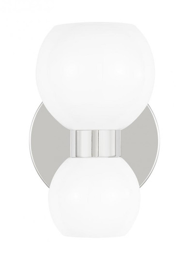 Londyn modern indoor dimmable single sconce wall fixture in a polished nickel finish with milk white (7725|KSW1022PNMG)