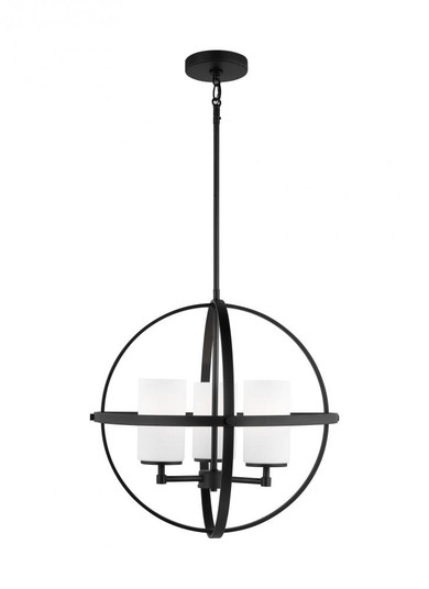 Alturas indoor dimmable 3-light single tier chandelier in midnight black finish with spherical steel (38|3124603-112)