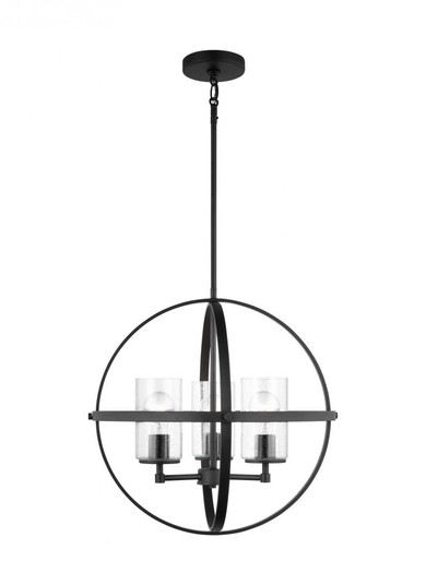 Alturas indoor dimmable 3-light single tier chandelier in midnight black finish with spherical steel (38|3124673-112)