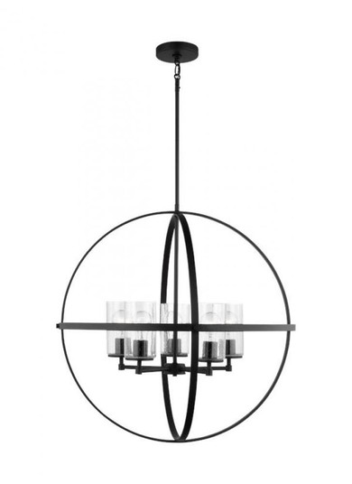 Alturas indoor dimmable 5-light single tier chandelier in midnight black finish with spherical steel (38|3124675-112)