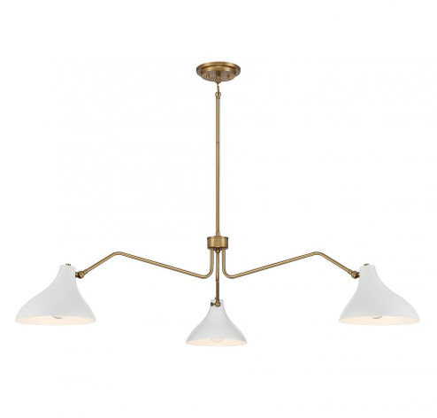 3-Light Pendant in White with Natural Brass (8483|M7019WHNB)