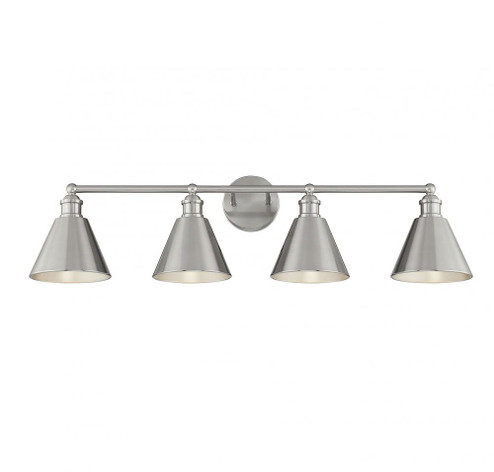 4-Light Bathroom Vanity Light in Brushed Nickel (8483|M80065BN)