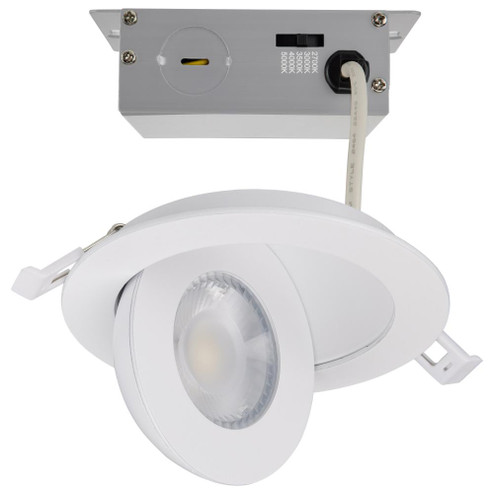 9 Watt; CCT Selectable; LED Direct Wire Downlight; Gimbaled; 4 Inch Round; Remote Driver; White (27|S11840)
