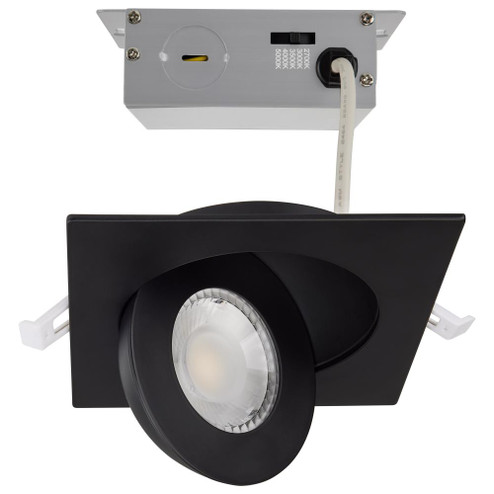 9 Watt; CCT Selectable; LED Direct Wire Downlight; Gimbaled; 4 Inch Square; Remote Driver; Black (27|S11843)