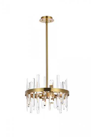 Serena 16 Inch Crystal Round Pendant in Satin Gold (758|2200D16SG)