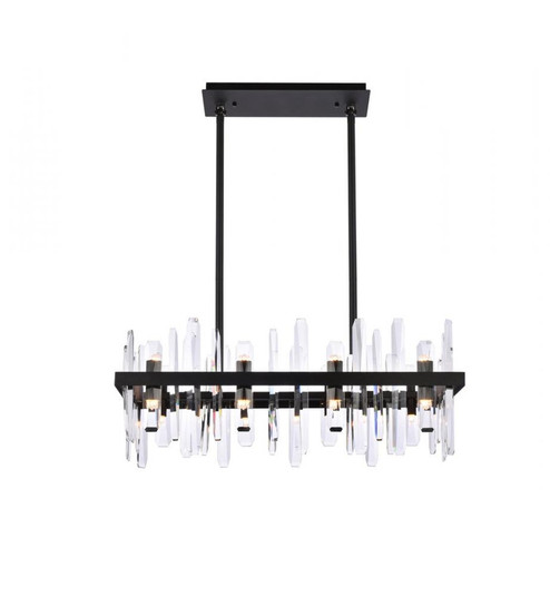 Serena 30 inch crystal rectangle chandelier in black (758|2200G30BK)