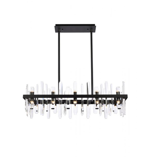 Serena 36 inch crystal rectangle chandelier in black (758|2200G36BK)