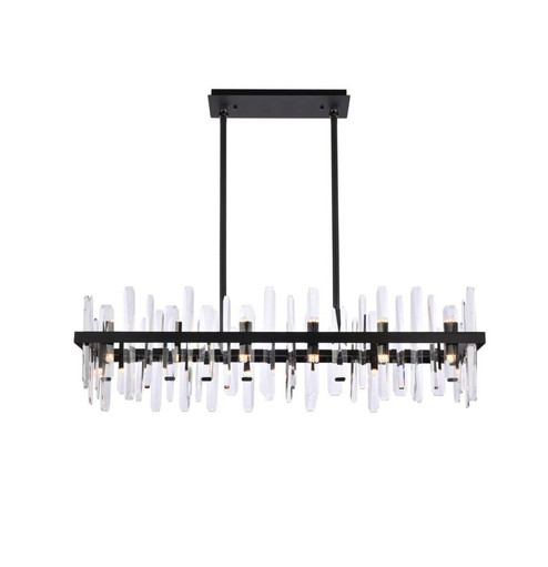 Serena 42 inch crystal rectangle chandelier in black (758|2200G42BK)