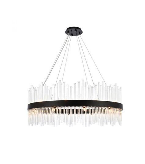 Dallas 36 inch round crystal pendant in black (758|3000D36BK)