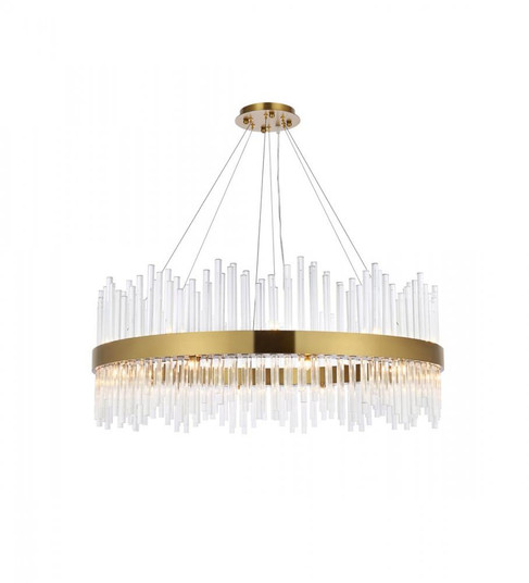 Dallas 36 Inch Round Crystal Pendant in Satin Gold (758|3000D36SG)