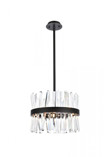 Serephina 16 inch crystal round pendant light in black (758|6200D16BK)