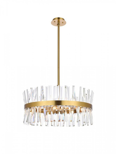 Serephina 25 inch crystal round pendant light in satin gold (758|6200D25SG)
