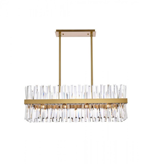 Serephina 36 Inch Crystal Rectangle Chandelier Light in Satin Gold (758|6200G36SG)