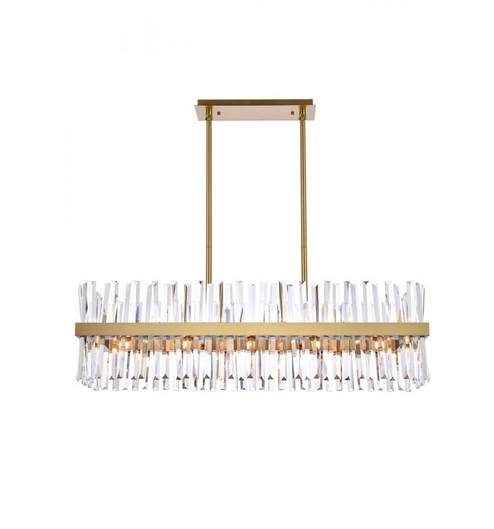 Serephina 42 Inch Crystal Rectangle Chandelier Light in Satin Gold (758|6200G42SG)