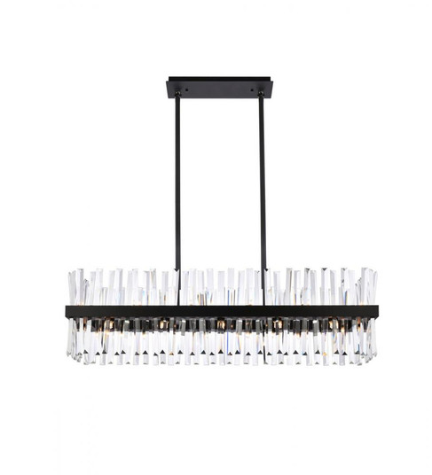 Serephina 42 inch crystal rectangle chandelier light in black (758|6200G42BK)