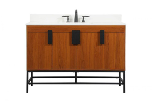 48 Inch Single Bathroom Vanity in Teak with Backsplash (758|VF48848MTK-BS)