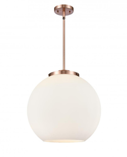 Athens - 3 Light - 16 inch - Antique Copper - Stem hung - Pendant (3442|221-3S-AC-G121-16-LED)