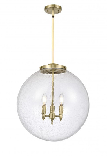 Beacon - 3 Light - 18 inch - Antique Brass - Stem hung - Pendant (3442|221-3S-AB-G204-18)