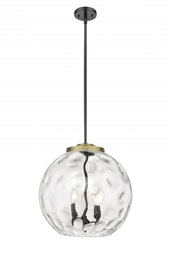 Athens Water Glass - 3 Light - 16 inch - Black Antique Brass - Cord hung - Pendant (3442|221-3S-BAB-G1215-16-LED)