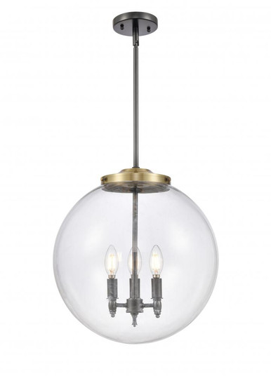 Beacon - 3 Light - 16 inch - Black Antique Brass - Stem hung - Pendant (3442|221-3S-BAB-G202-16-LED)