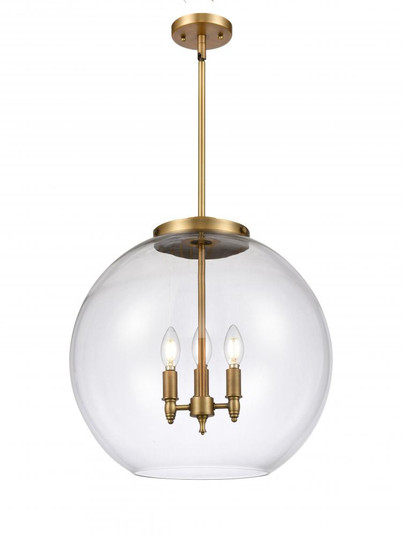 Athens - 3 Light - 18 inch - Brushed Brass - Cord hung - Pendant (3442|221-3S-BB-G122-18-LED)