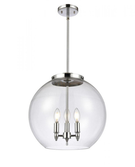 Athens - 3 Light - 16 inch - Polished Chrome - Stem hung - Pendant (3442|221-3S-PC-G122-16-LED)