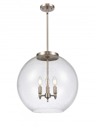 Athens - 3 Light - 18 inch - Brushed Satin Nickel - Cord hung - Pendant (3442|221-3S-SN-G124-18-LED)