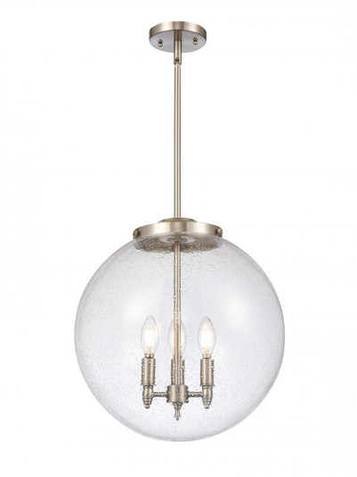 Beacon - 3 Light - 16 inch - Brushed Satin Nickel - Stem hung - Pendant (3442|221-3S-SN-G204-16-LED)