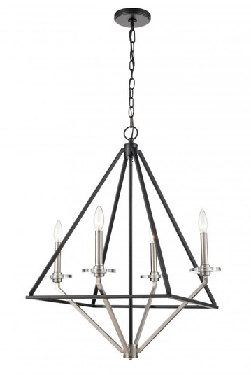 Raleigh - 4 Light - 24 inch - Black Satin Nickel - Chain Hung - Chandelier (3442|331-4CR-BSN)