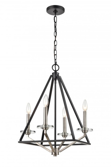 Raleigh - 4 Light - 18 inch - Black Satin Nickel - Chain Hung - Mini Chandelier (3442|331-4MCR-BSN)
