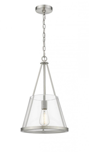 Lux - 1 Light - 12 inch - Brushed Satin Nickel - Chain Hung - Mini Pendant (3442|383-1S-SN-G384A-12CL)