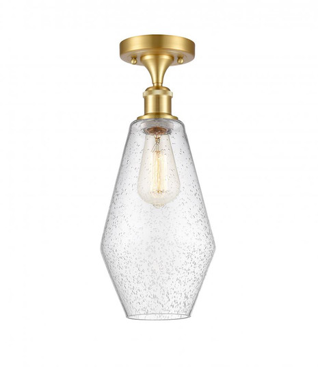 Cindyrella - 1 Light - 7 inch - Satin Gold - Semi-Flush Mount (3442|516-1C-SG-G654-7-LED)
