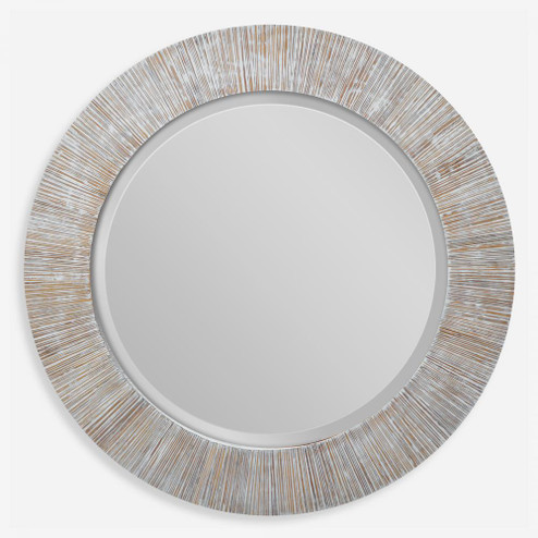 Uttermost Repose Whitewash Round Mirror (85|09785)