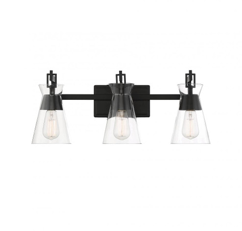 Lakewood 3-Light Bathroom Vanity Light in Matte Black (128|8-1830-3-BK)