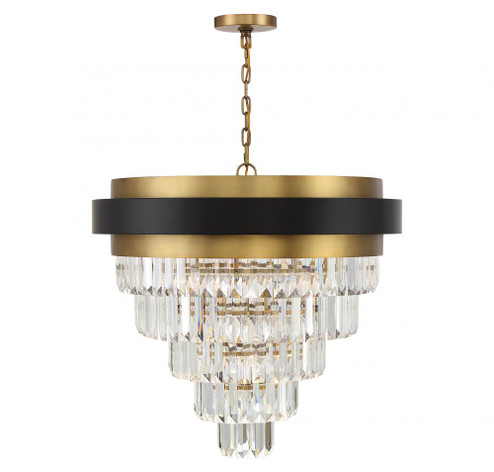 Marquise 9-Light Chandelier in Matte Black with Warm Brass Accents (128|1-1668-9-143)