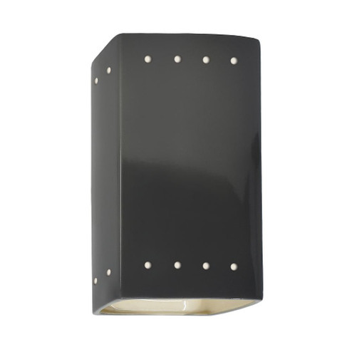 Small LED Rectangle w/ Perfs - Open Top & Bottom (Outdoor) (254|CER-0925W-GRY-LED1-1000)