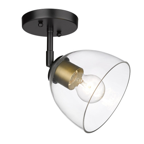 Golden Lighting Roxie 1-light Semi-Flush Mount in Matte Black and Brushed Champagne Brass (36|6958-SF BLK-BCB-CLR)