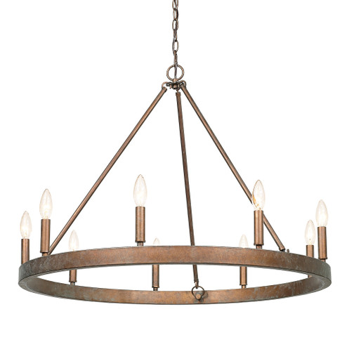 Wry Lighting Carraway 9-light Chandelier in Copper Patina (36|7412-9 CP)