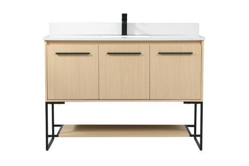 48 inch Single bathroom vanity in maple with backsplash (758|VF42548MMP-BS)