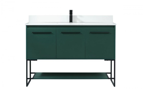 48 inch Single bathroom vanity in green with backsplash (758|VF42548MGN-BS)