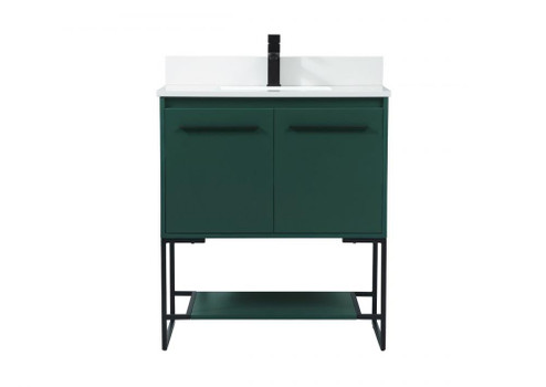 30 inch Single bathroom vanity in green with backsplash (758|VF42530MGN-BS)