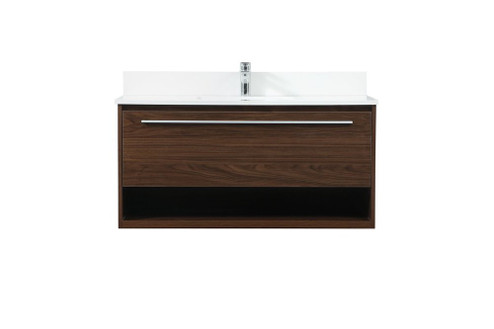 40 Inch Single Bathroom Vanity in Walnut with Backsplash (758|VF43540MWT-BS)