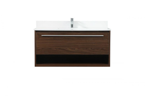 40 inch Single bathroom vanity in walnut with backsplash (758|VF43540MWT-BS)
