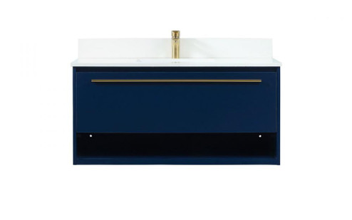 40 inch Single bathroom vanity in blue with backsplash (758|VF43540MBL-BS)