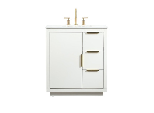 30 inch Single bathroom vanity in white (758|VF19430WH)