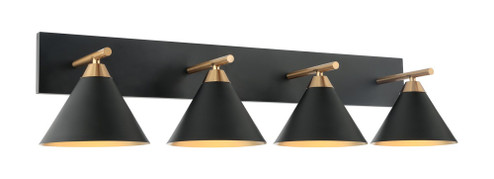 Bliss Aged Gold Brass + Matte Black Wall Sconce (3605|S10604MB)