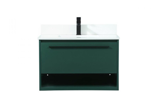 30 inch Single bathroom vanity in green with backsplash (758|VF43530MGN-BS)